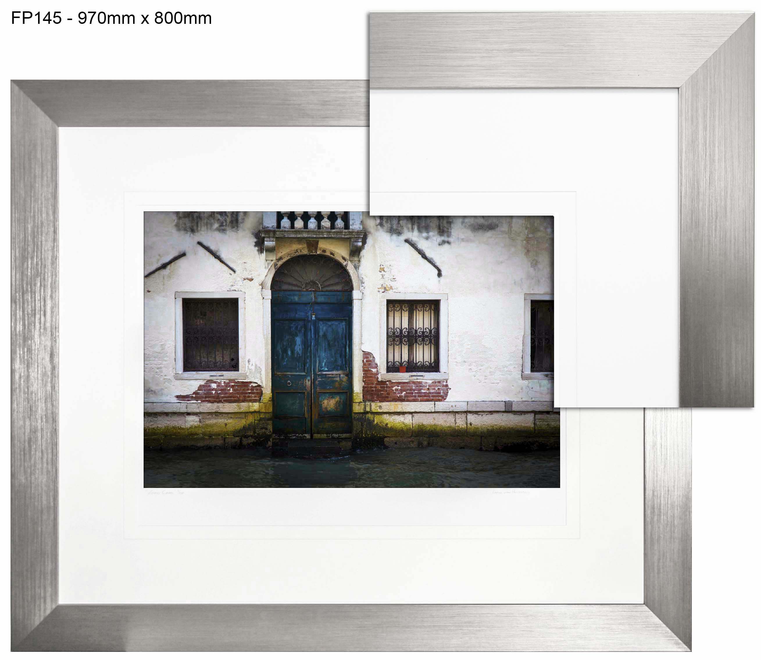 FP145 Wall décor art framed print building façade silver frame